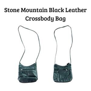 Stone Mountain Black Leather Crossbody Bag